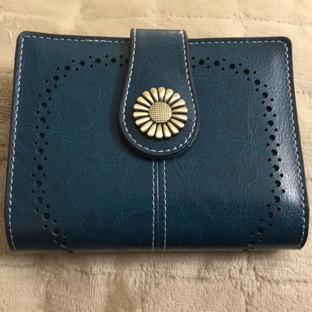 Teal Blue Sunflower Wallet